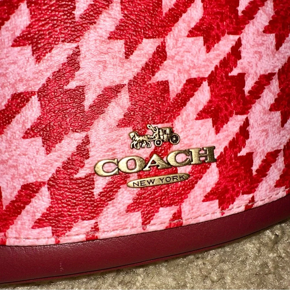 COACH Leather Warren Bag - Houndstooth Print